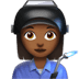 👩🏾‍🏭 woman factory worker: medium-dark skin tone display on Apple